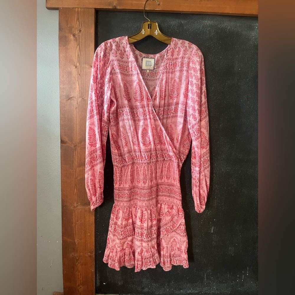 Bell by Alicia Bell dress with rushed mid and faux wrap top size M euc